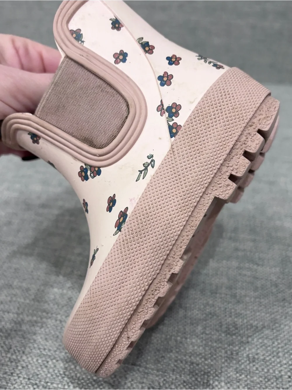 Zara Pink Floral Chelsea Rain Boots for Kids